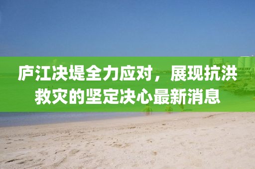 庐江决堤全力应对，展现抗洪救灾的坚定决心最新消息