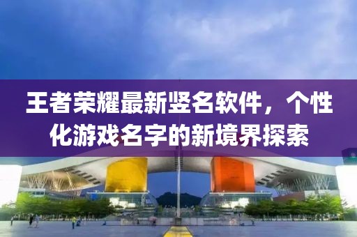 王者荣耀最新竖名软件，个性化游戏名字的新境界探索