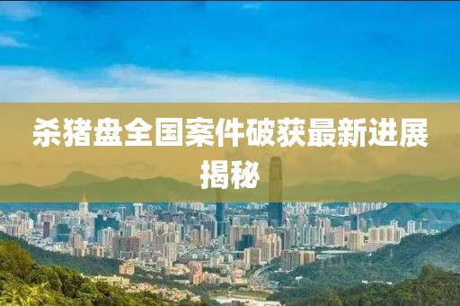 杀猪盘全国案件破获最新进展揭秘