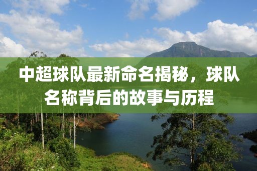 中超球队最新命名揭秘，球队名称背后的故事与历程