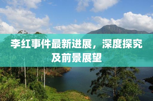 李红事件最新进展，深度探究及前景展望