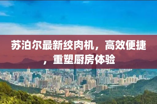苏泊尔最新绞肉机，高效便捷，重塑厨房体验