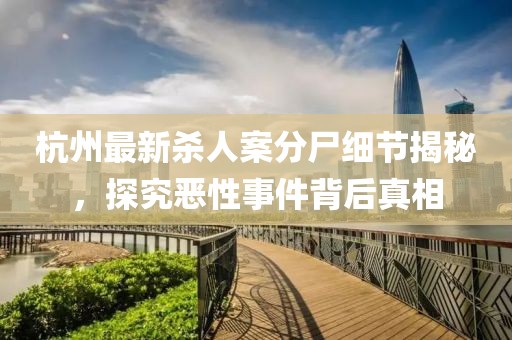 杭州最新杀人案分尸细节揭秘，探究恶性事件背后真相