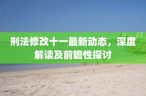 刑法修改十一最新动态，深度解读及前瞻性探讨