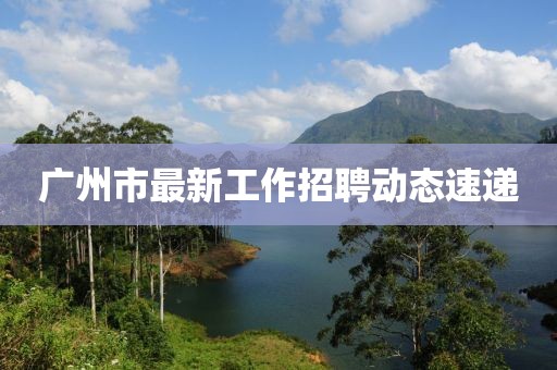 广州市最新工作招聘动态速递