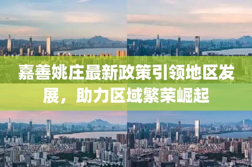 嘉善姚庄最新政策引领地区发展，助力区域繁荣崛起