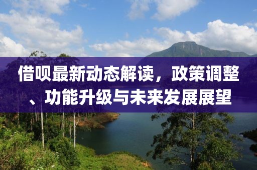 借呗最新动态解读，政策调整、功能升级与未来发展展望