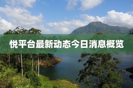 悦平台最新动态今日消息概览