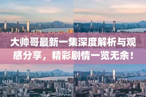 大帅哥最新一集深度解析与观感分享，精彩剧情一览无余！