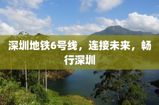 深圳地铁6号线，连接未来，畅行深圳