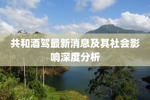 共和酒驾最新消息及其社会影响深度分析