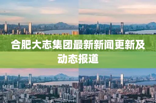 合肥大志集团最新新闻更新及动态报道