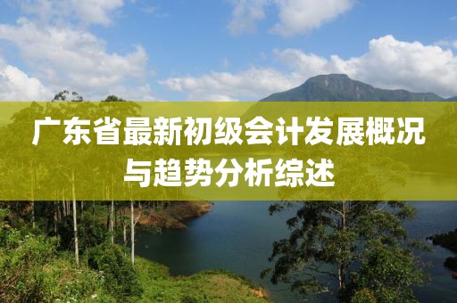 广东省最新初级会计发展概况与趋势分析综述