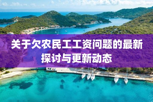 关于欠农民工工资问题的最新探讨与更新动态