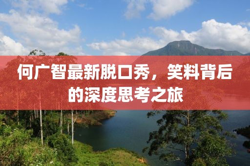 何广智最新脱口秀，笑料背后的深度思考之旅