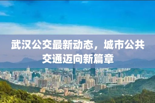 武汉公交最新动态，城市公共交通迈向新篇章