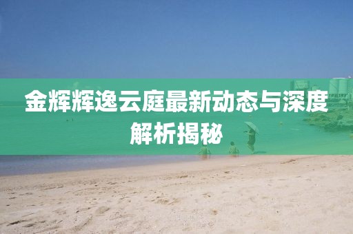 金辉辉逸云庭最新动态与深度解析揭秘