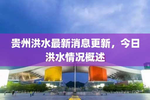 贵州洪水最新消息更新，今日洪水情况概述