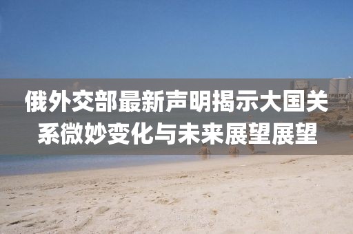 俄外交部最新声明揭示大国关系微妙变化与未来展望展望