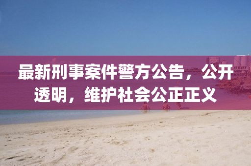 最新刑事案件警方公告，公开透明，维护社会公正正义