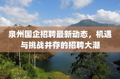 泉州国企招聘最新动态，机遇与挑战并存的招聘大潮