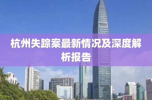 杭州失踪案最新情况及深度解析报告