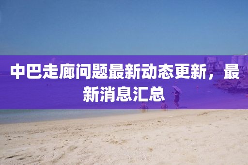 中巴走廊问题最新动态更新，最新消息汇总