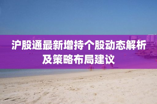 沪股通最新增持个股动态解析及策略布局建议