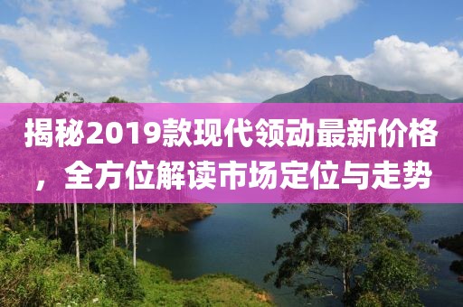 揭秘2019款现代领动最新价格，全方位解读市场定位与走势