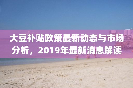 大豆补贴政策最新动态与市场分析，2019年最新消息解读