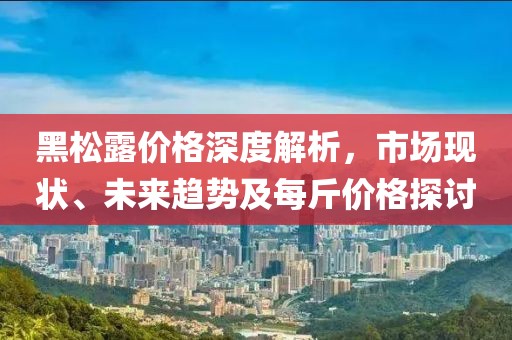 黑松露价格深度解析，市场现状、未来趋势及每斤价格探讨