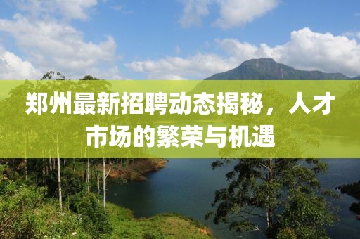 郑州最新招聘动态揭秘，人才市场的繁荣与机遇