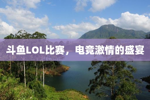 斗鱼LOL比赛，电竞激情的盛宴