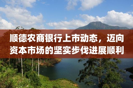 顺德农商银行上市动态，迈向资本市场的坚实步伐进展顺利