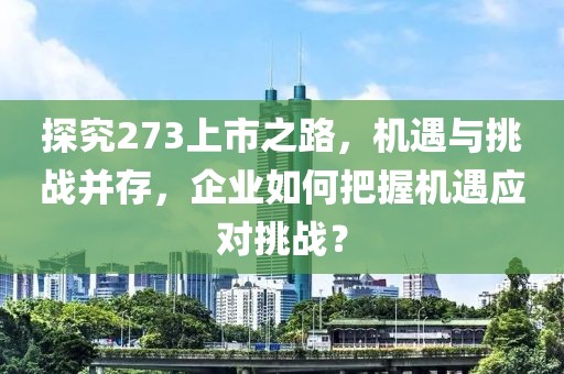 探究273上市之路，机遇与挑战并存，企业如何把握机遇应对挑战？
