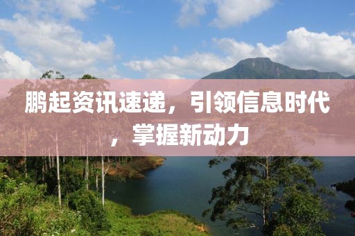 鹏起资讯速递，引领信息时代，掌握新动力