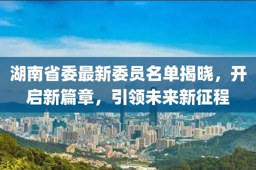 湖南省委最新委员名单揭晓，开启新篇章，引领未来新征程