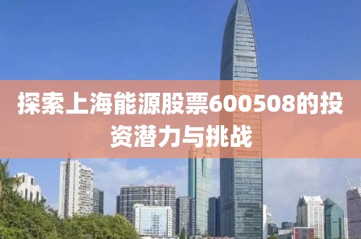 探索上海能源股票600508的投资潜力与挑战