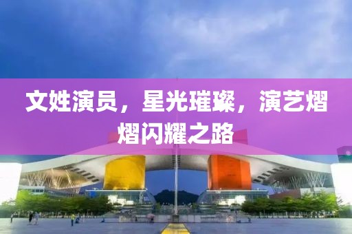 文姓演员，星光璀璨，演艺熠熠闪耀之路