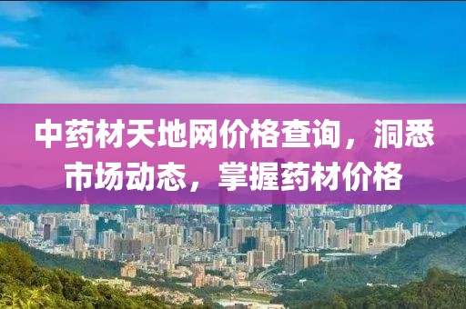 中药材天地网价格查询，洞悉市场动态，掌握药材价格