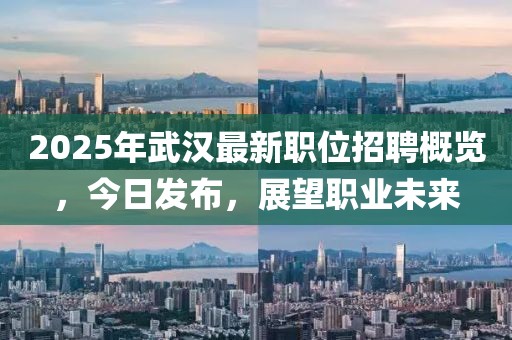 2025年武汉最新职位招聘概览，今日发布，展望职业未来