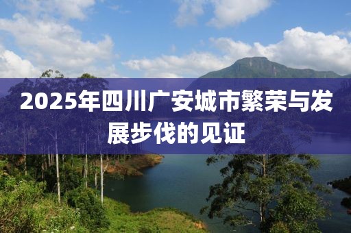2025年四川广安城市繁荣与发展步伐的见证
