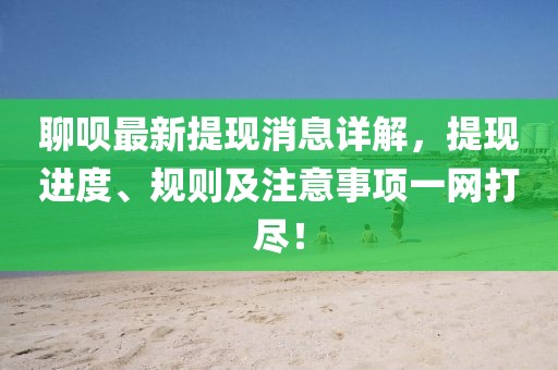 聊呗最新提现消息详解，提现进度、规则及注意事项一网打尽！