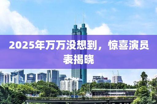 2025年万万没想到，惊喜演员表揭晓