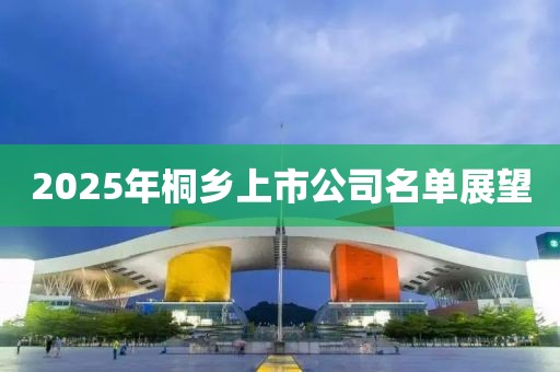 2025年桐乡上市公司名单展望
