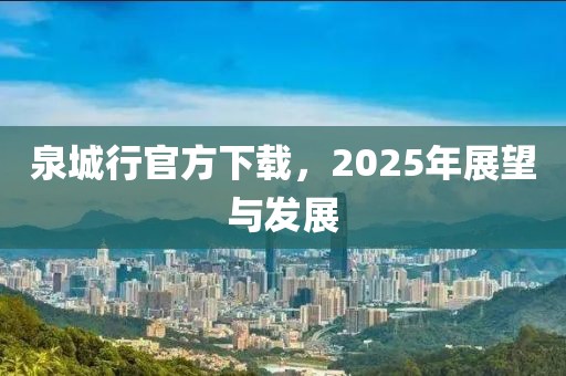 泉城行官方下载，2025年展望与发展