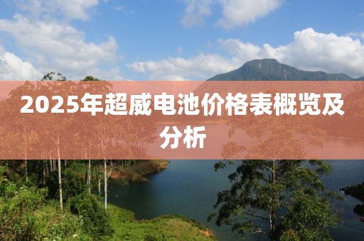 2025年超威电池价格表概览及分析