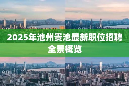 2025年池州贵池最新职位招聘全景概览