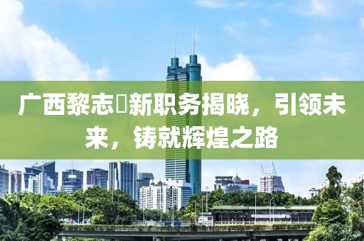 广西黎志逘新职务揭晓，引领未来，铸就辉煌之路