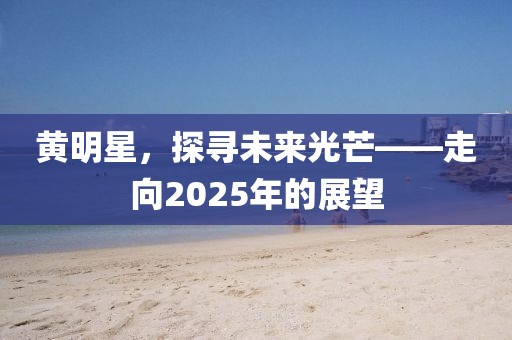 黄明星，探寻未来光芒——走向2025年的展望